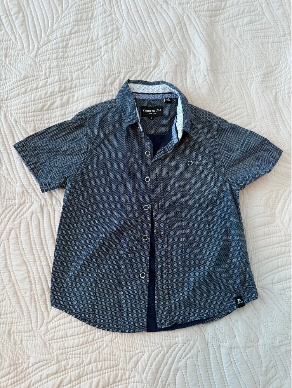 Kenneth Cole Boys' Short Sleeve Button-Up Shirt Size 5T